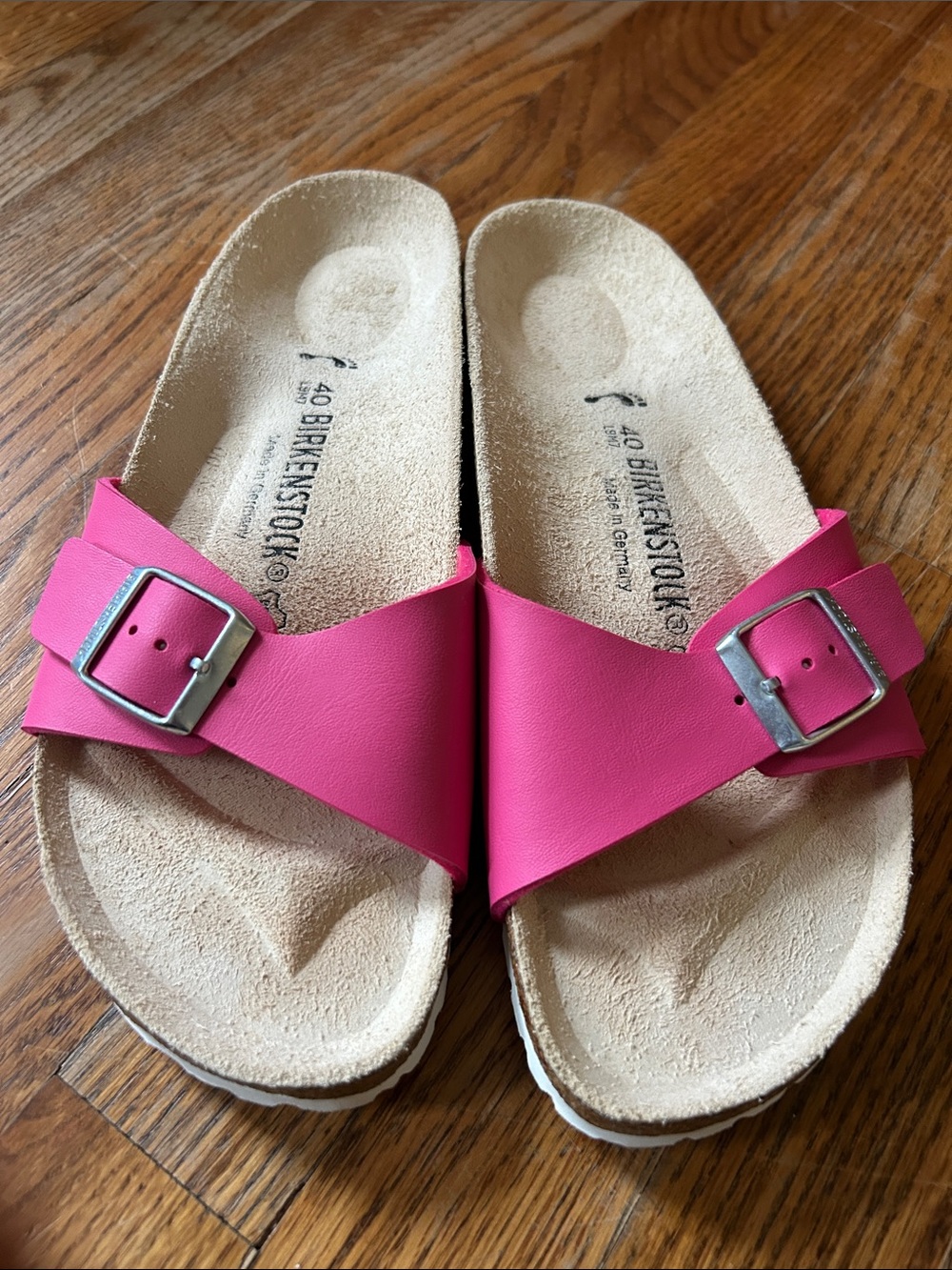 Birkenstock Women's Hot Pink Single Buckle Slide Sandals